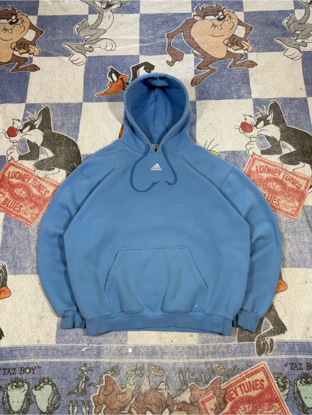Y2K adidas center logo hoodie